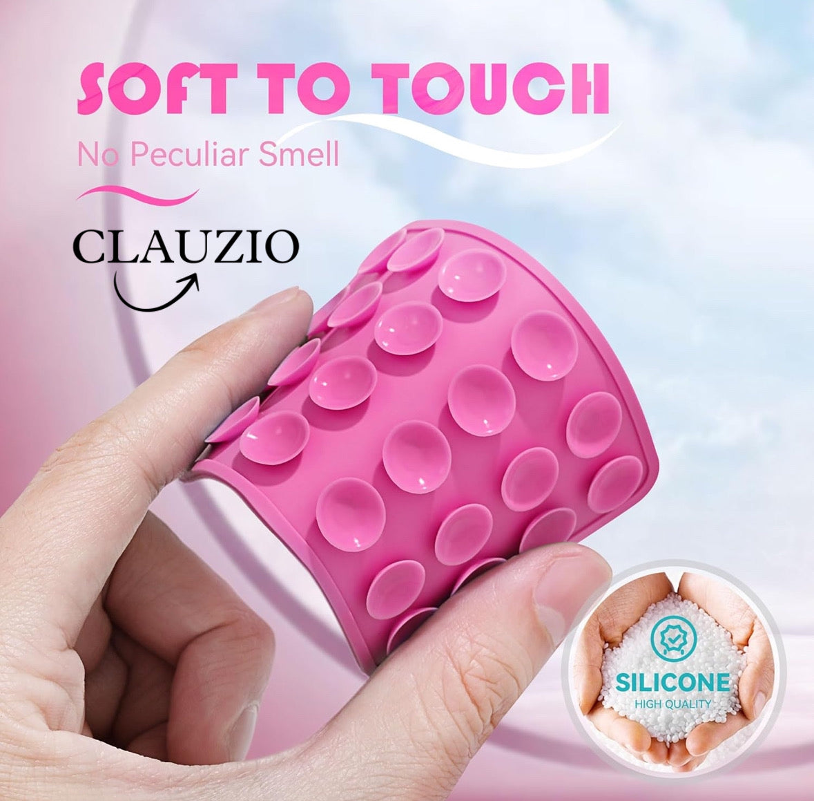 CLAUZIO Premium Silicone Suction Phone Case for Phone Mount, Phone Mount Suction Cup, Suction Cup Phone Case for Hands-Free Toy Mirror Shower Phone Holder, Videos, and Selfies Phone Accessory (Pink)