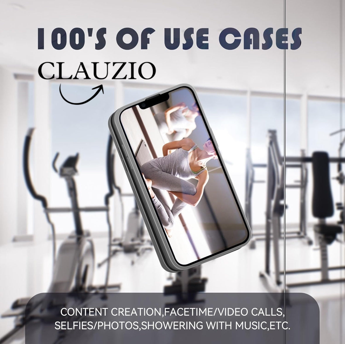CLAUZIO Premium Silicone Suction Phone Case for Phone Mount, Phone Mount Suction Cup, Suction Cup Phone Case for Hands-Free Toy Mirror Shower Phone Holder, Videos, and Selfies Phone Accessory (Black)