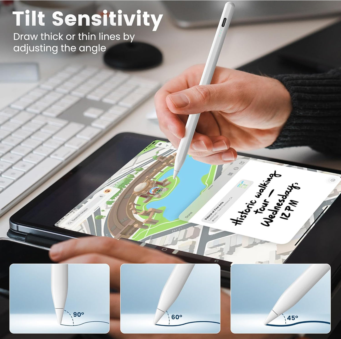 CLAUZIO Stylus Pen for Touch Screens – Universal Fine Point iPad Pencil with Magnetic Adsorption, Compatible with iPhone, iPad, Samsung, Android, Tablets & More