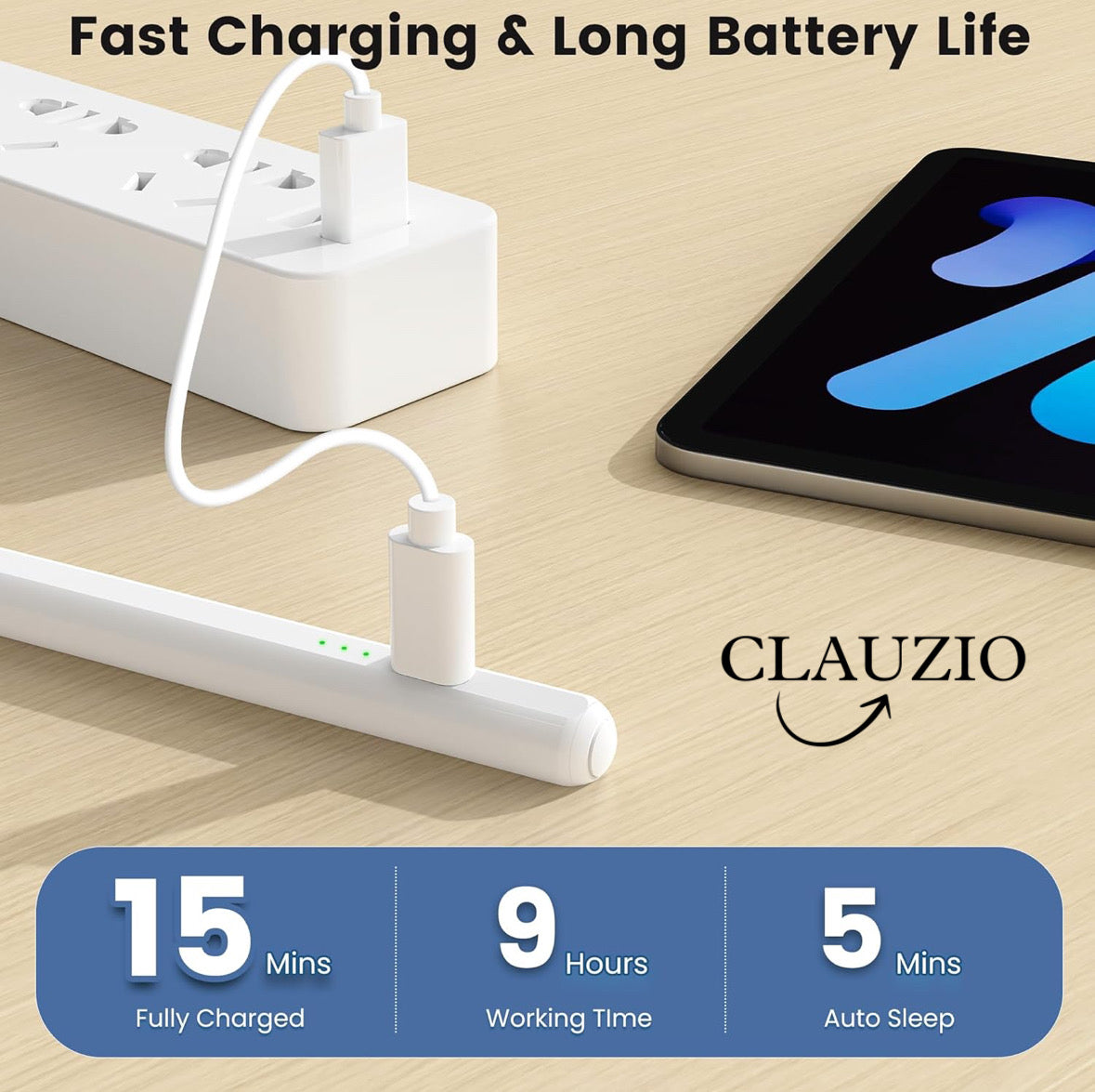 CLAUZIO Stylus Pen for Touch Screens – Universal Fine Point iPad Pencil with Magnetic Adsorption, Compatible with iPhone, iPad, Samsung, Android, Tablets & More
