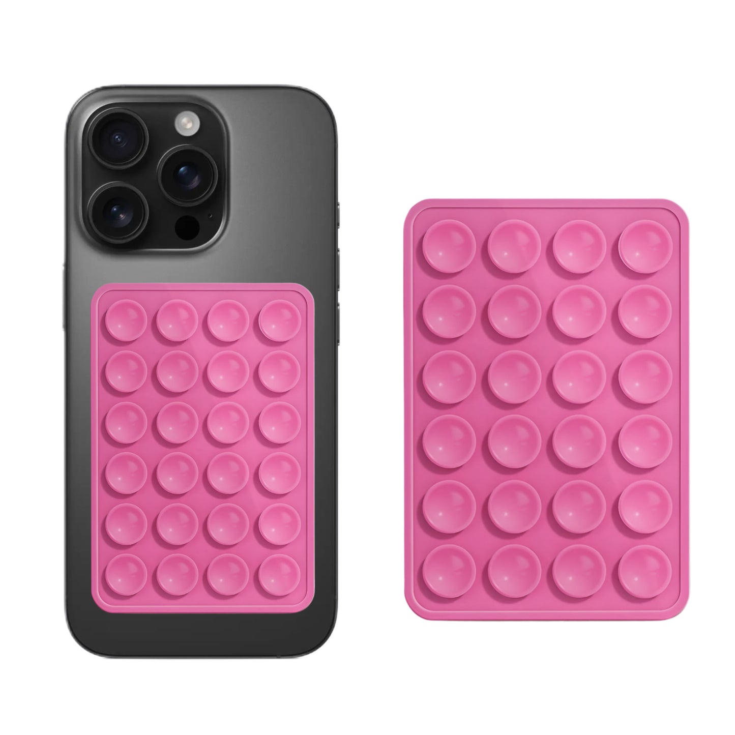 CLAUZIO Premium Silicone Suction Phone Case for Phone Mount, Phone Mount Suction Cup, Suction Cup Phone Case for Hands-Free Toy Mirror Shower Phone Holder, Videos, and Selfies Phone Accessory (Pink)
