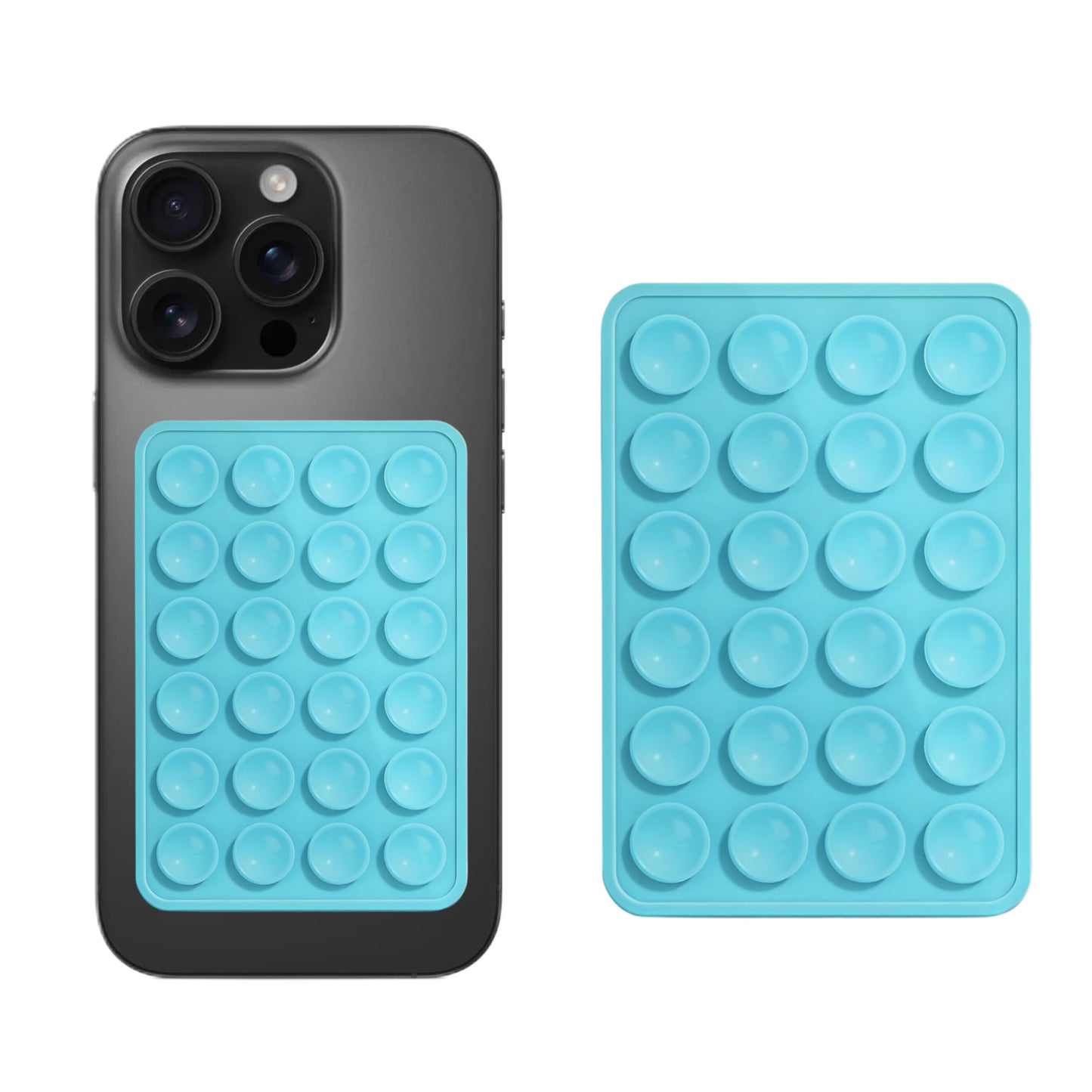CLAUZIO Premium Silicone Suction Cup for Cellphone, Phone Mount Suction Cup, Suction Cup Phone Case for Hands-Free Toy Mirror Shower Phone Holder, Videos, and Selfies Phone Accessory (Sky Blue)