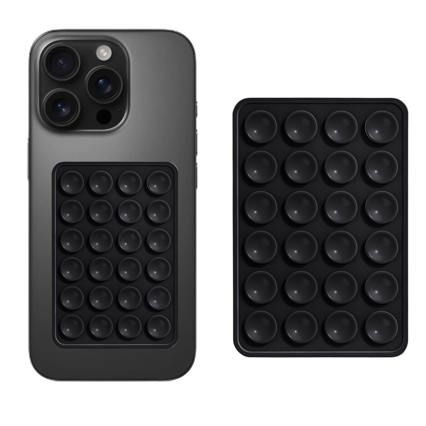 CLAUZIO Premium Silicone Suction Phone Case for Phone Mount, Phone Mount Suction Cup, Suction Cup Phone Case for Hands-Free Toy Mirror Shower Phone Holder, Videos, and Selfies Phone Accessory (Black)