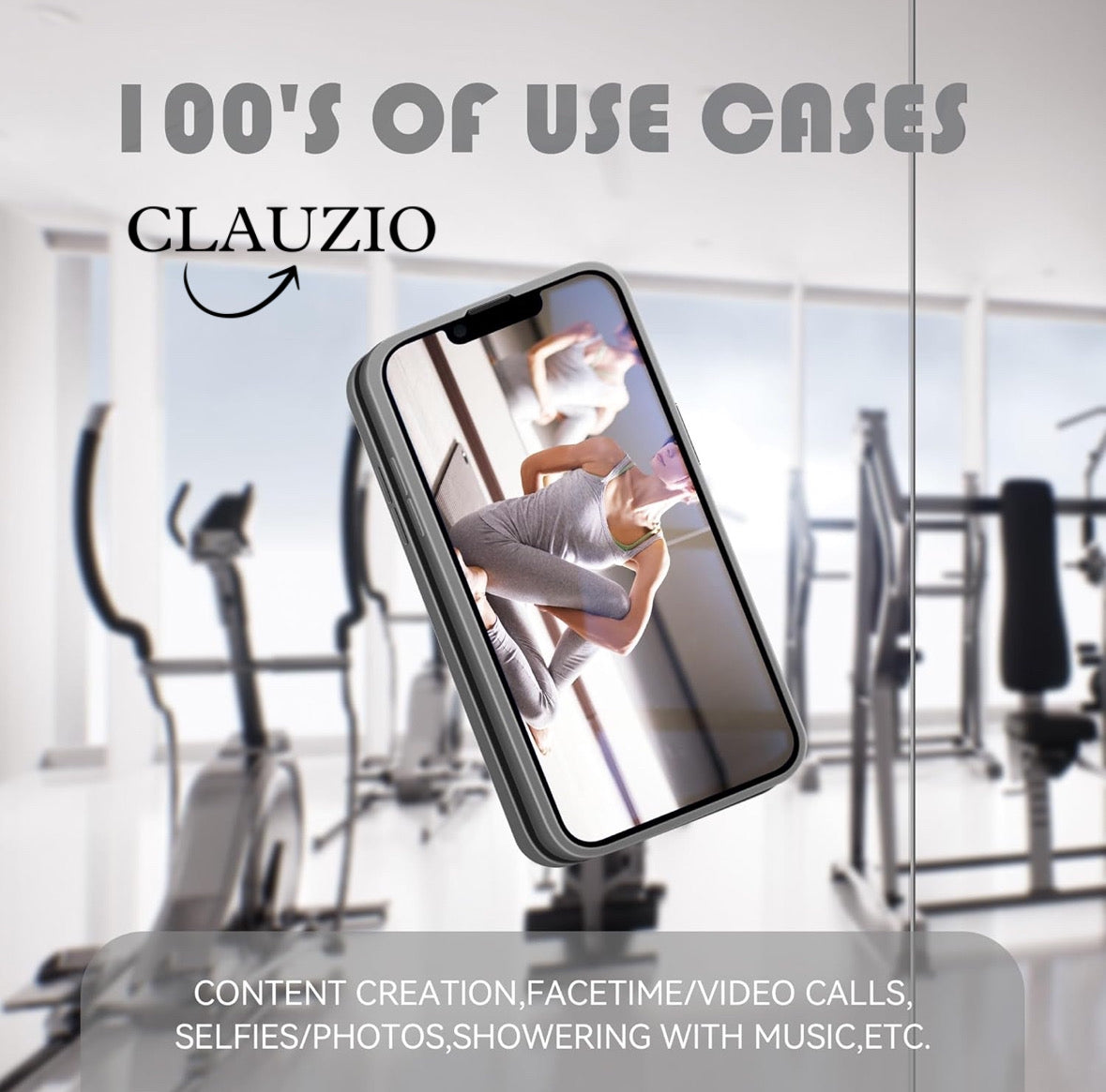 CLAUZIO Premium Silicone Suction Phone Case for Phone Mount, Phone Mount Suction Cup, Suction Cup Phone Case for Hands-Free Toy Mirror Shower Phone Holder, Videos, and Selfies Phone Accessory (White)