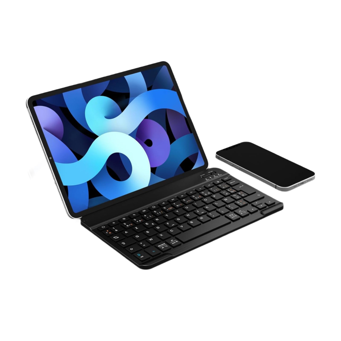 CLAUZIO Wireless Keyboard with Touchpad for IPad,MacOS,Apple,Android or Chrome os Compatible with Pc, Mac, Laptop, Smartphone, Tablet Wireless Bluetooth Multi-Device- Black