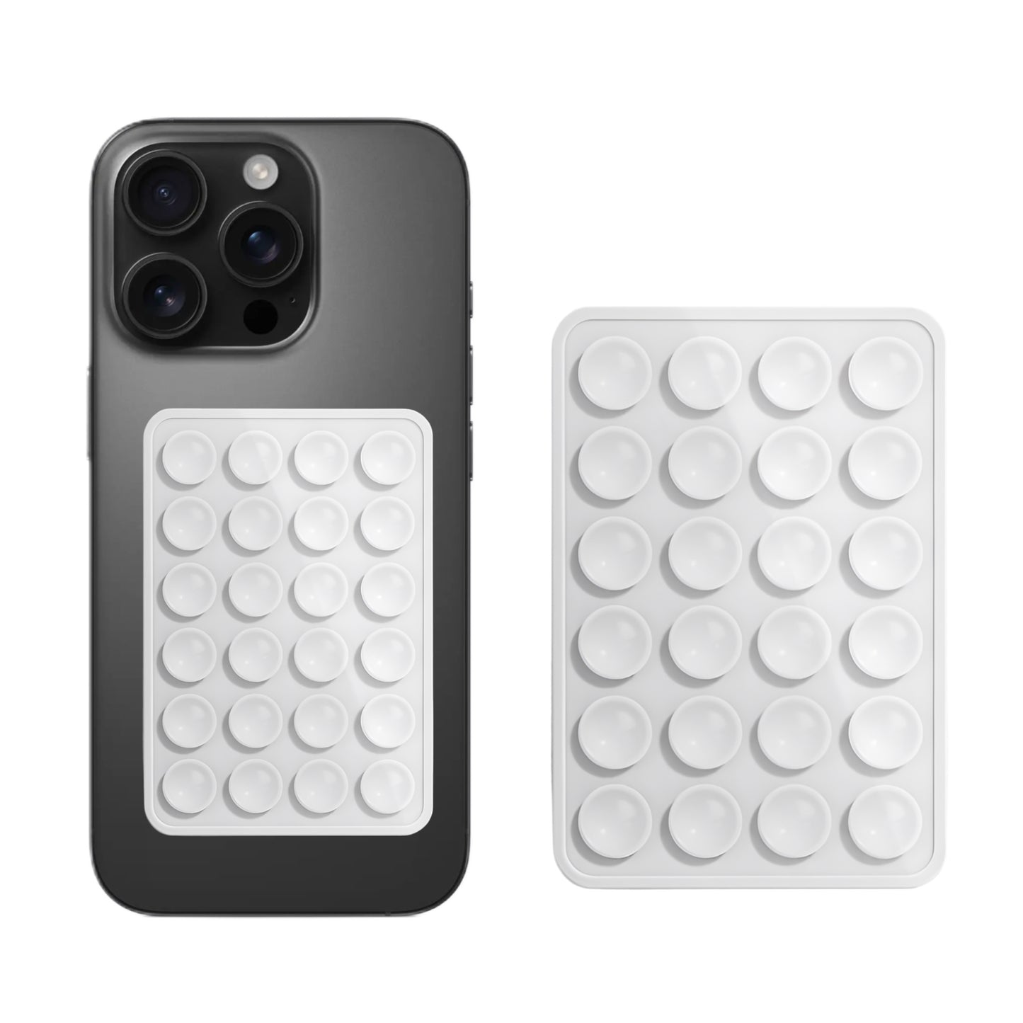 CLAUZIO Premium Silicone Suction Phone Case for Phone Mount, Phone Mount Suction Cup, Suction Cup Phone Case for Hands-Free Toy Mirror Shower Phone Holder, Videos, and Selfies Phone Accessory (White)