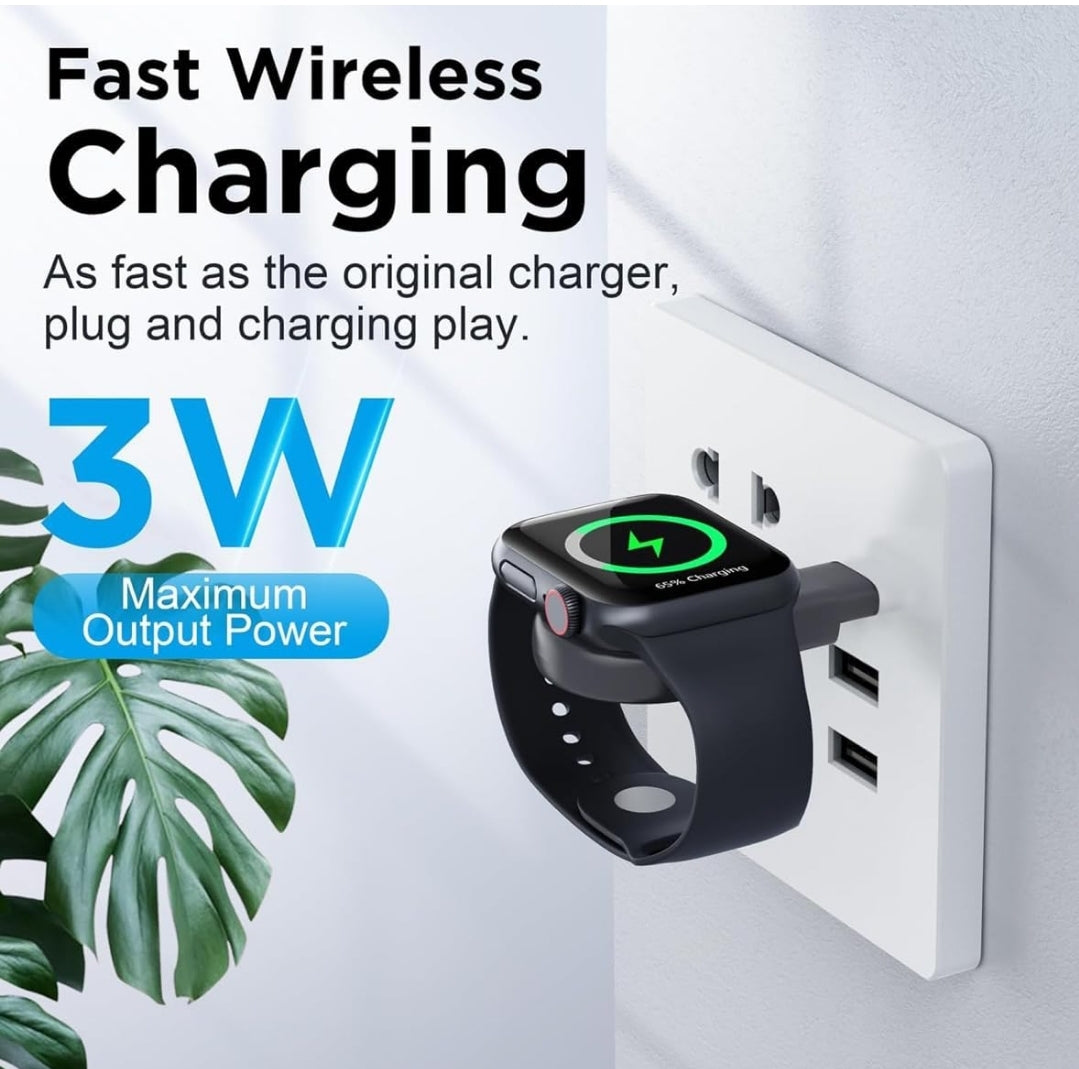 Apple Watch Magnetic Portable iWatch Charger USB C Fast Wireless Charging Travel Watch Charger for iWatch Ultra2/Ultra/SE2/SE Series 10/9/8/7/6/5/4/3/2/1 (Black)