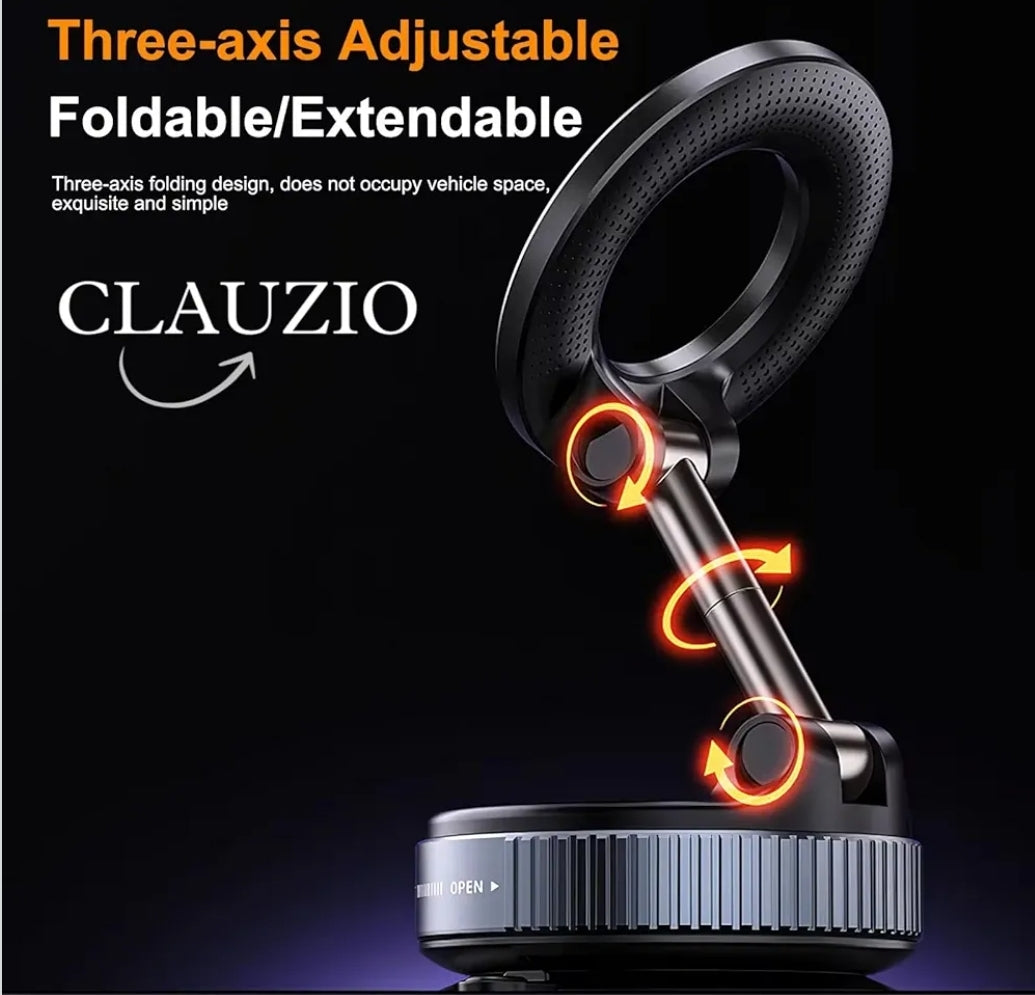 Strong Magnetic Car Phone Holder for MagSafe, Ultra Vacuum Suction Cup Phone Mount, 360° Rotation Car Accessories for iPhone 16/15/14/13/12 and Android Phones with MagSafe Ring
