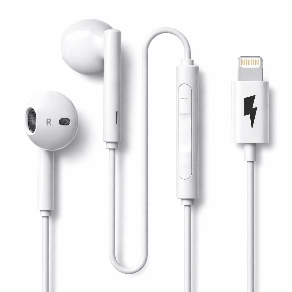 MFi Certified Earphones with Lightning Connector – Wired Headphones with Microphone & Volume Control Compatible with iPhone 14, 13, 12, 11, SE, and iPhone X Series (Lightning Cable)- 1 Year Replacement warranty.