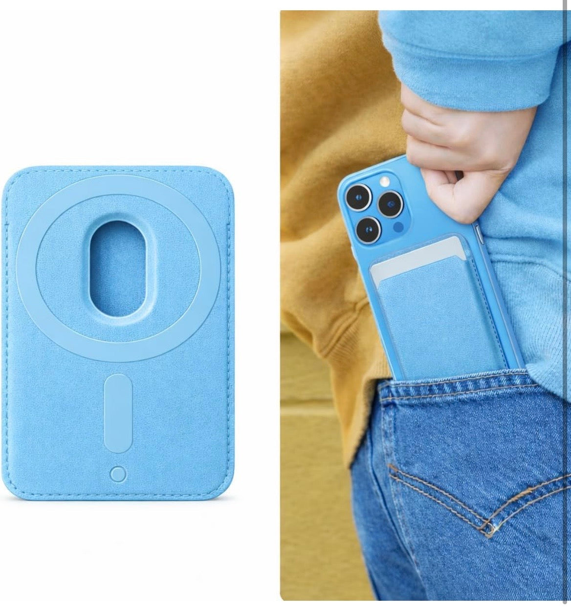 Magnetic Wallet for iPhone 17/16/15/14/13/12 Series Pro & Max | Slim 5-Card Holder Phone Wallet | Strong Magnetic Back Card Holder | Detachable Card Holder Case Accessory (Sky Blue)