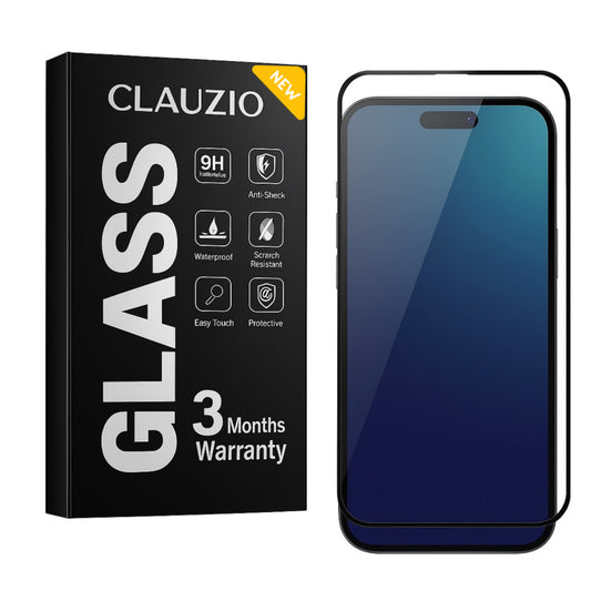 CLAUZIO Screen Protector compatible for iphone 14pro - Military-Grade Tempered Glass | Edge-to-Edge Coverage | Case Friendly |Anti-Scratch | Bubble-Free | Gorilla Glass | HD Clarity | Easy Installation