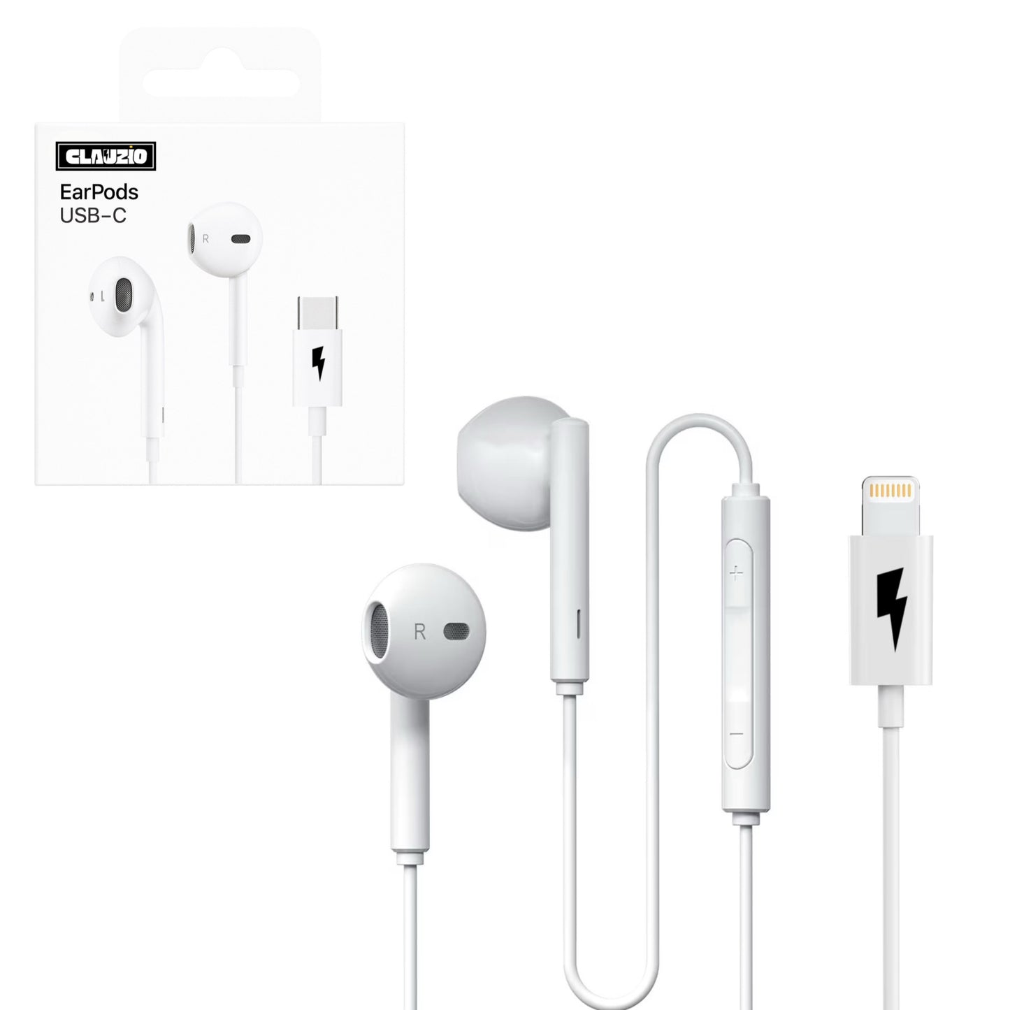 MFi Certified Earphones with Lightning Connector – Wired Headphones with Microphone & Volume Control Compatible with iPhone 14, 13, 12, 11, SE, and iPhone X Series (Lightning Cable)