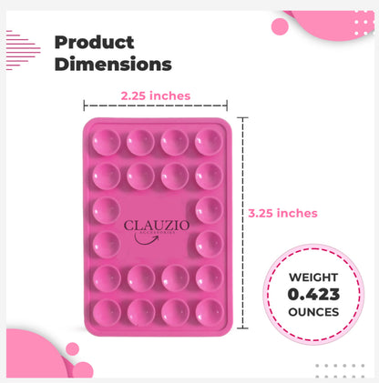 CLAUZIO Premium Silicone Suction Phone Case for Phone Mount, Phone Mount Suction Cup, Suction Cup Phone Case for Hands-Free Toy Mirror Shower Phone Holder, Videos, and Selfies Phone Accessory (Pink)