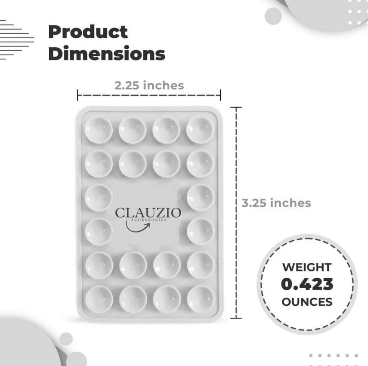 CLAUZIO Premium Silicone Suction Phone Case for Phone Mount, Phone Mount Suction Cup, Suction Cup Phone Case for Hands-Free Toy Mirror Shower Phone Holder, Videos, and Selfies Phone Accessory (White)