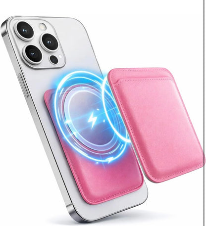 Magnetic Wallet for iPhone 17/16/15/14/13/12 Series Pro & Max | Slim 5-Card Holder Phone Wallet | Strong Magnetic Back Card Holder | Detachable Card Holder Case Accessory (Baby Pink)