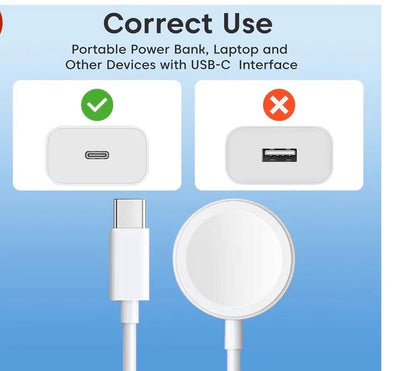 Apple Watch Magnetic Portable iWatch Charger Fast Wireless Charging Travel Watch Charger for iWatch Ultra2/Ultra/SE2/SE Series 10/9/8/7/6/5/4/3/2/1 (Cable Type-C)