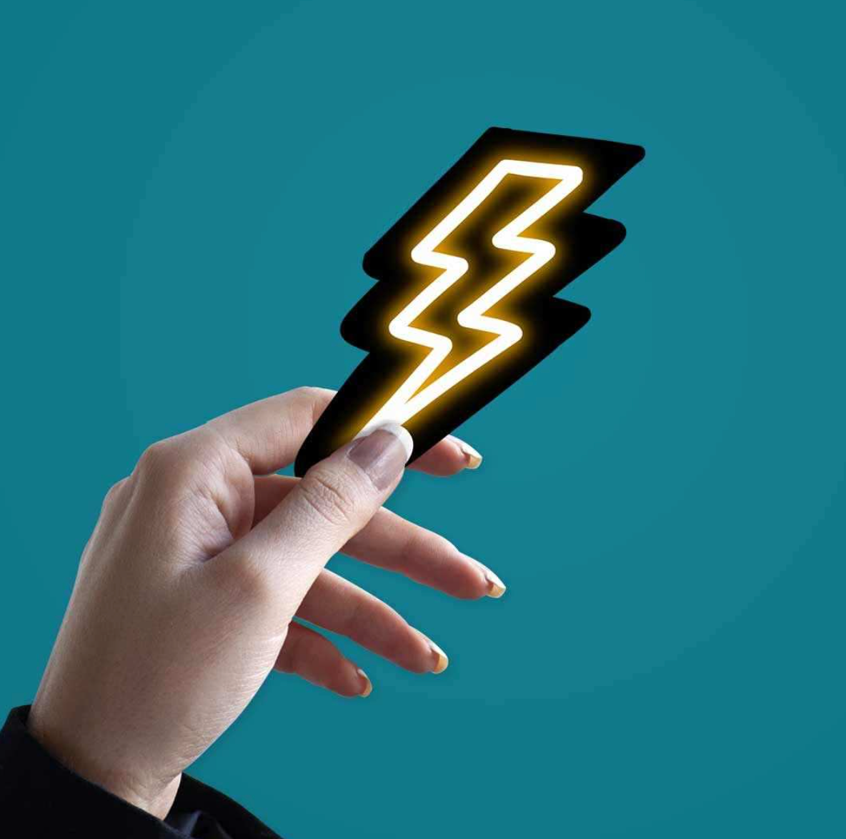 CLAUZIO Neon Lightning sticker