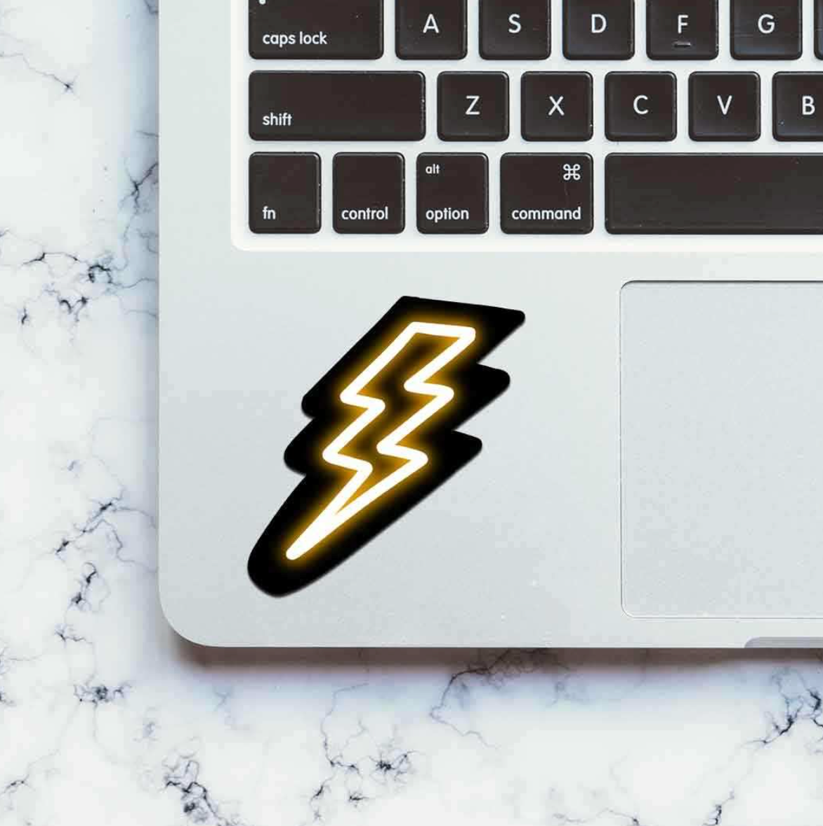 CLAUZIO Neon Lightning sticker