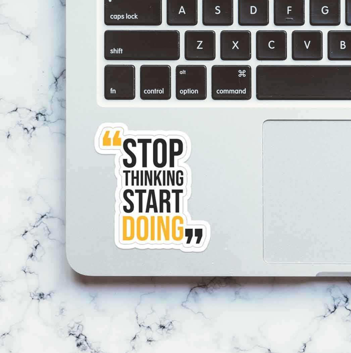 CLAUZIO Stop thinking start doing sticker