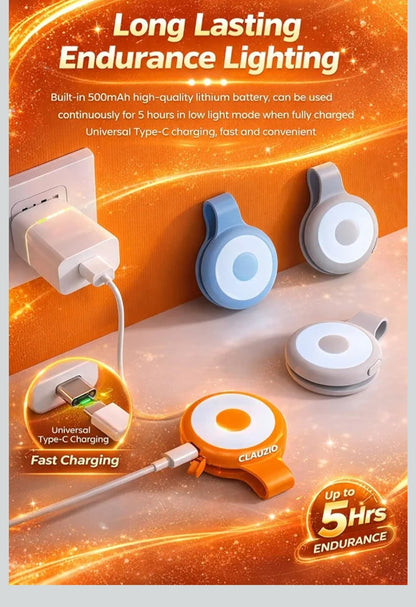 CLAZUIO Magnetic LED Selfie Light with Mag-Safe Compatibility, Portable LED Ring Light Included Adhesive Ring for iPhone 17pro Ideal for Selfies, Photography,Zoom & Video Calls (Orange)