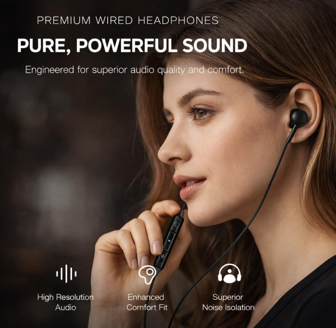 MFI Original Type-C Wired Earphones with Mic | in-Ear Headphones Compatible with Motorola Type-C Devices, 10mm Drivers, Signature Sound, Integrated Controls
74%
off