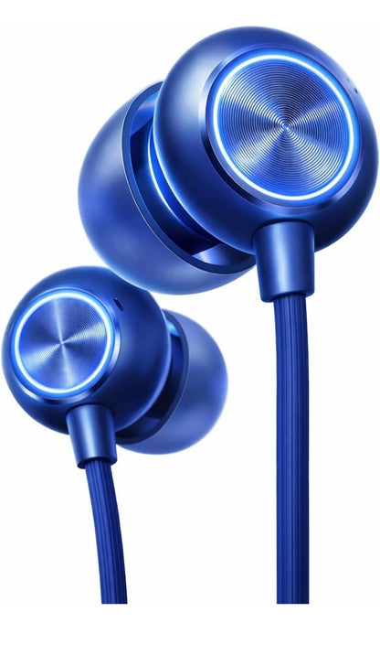 MFI 100 C Wired Headphones Earphones with Type-C Jack, in-Line Microphone, in Ear, 10Mm Drivers, Signature Sound, Integrated Controls & Multi-Os Compatibility (Black) (CZ 199 Blue)