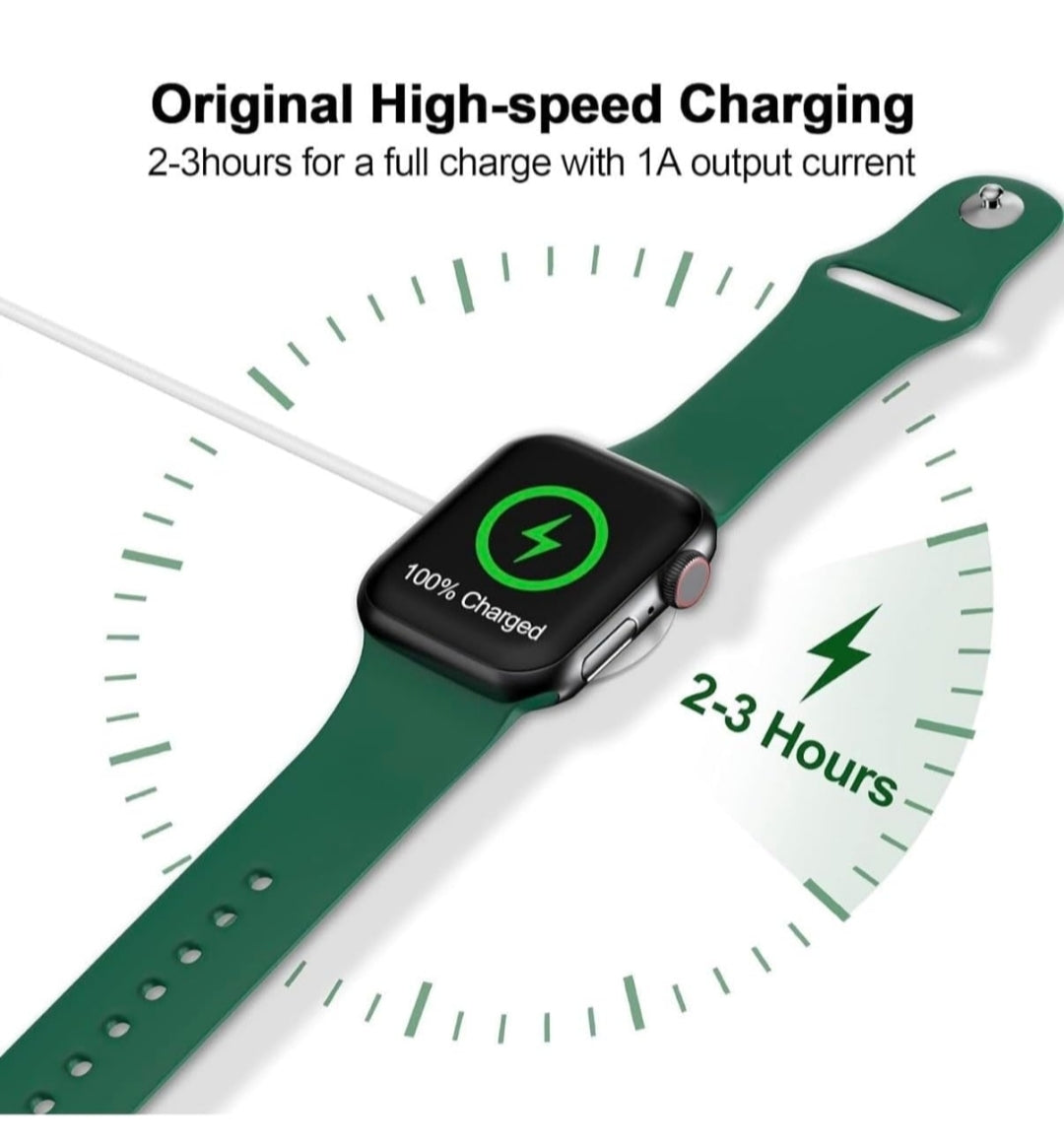 Apple Watch Magnetic Portable iWatch Charger Fast Wireless Charging Travel Watch Charger for iWatch Ultra2/Ultra/SE2/SE Series 10/9/8/7/6/5/4/3/2/1 (Cable USB)