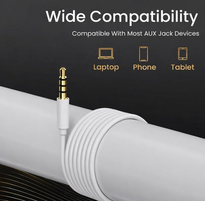 3.5mm Wired Earphones with Mic | in-Ear Headphones with 14.2mm Dynamic Driver, Powerful Bass, in-Line Controls, TPE Anti-Tangle Cable, Wide Compatibility – White