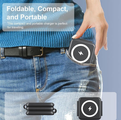 Magnetic Wireless Charger for iPhone: Fodable 3 in 1 Charging Station for Multiple Apple Devices - Travel Charging Pad Dock for Apple Watch iPhone 16 15 14 13 12 Pro Max Plus & Airpod