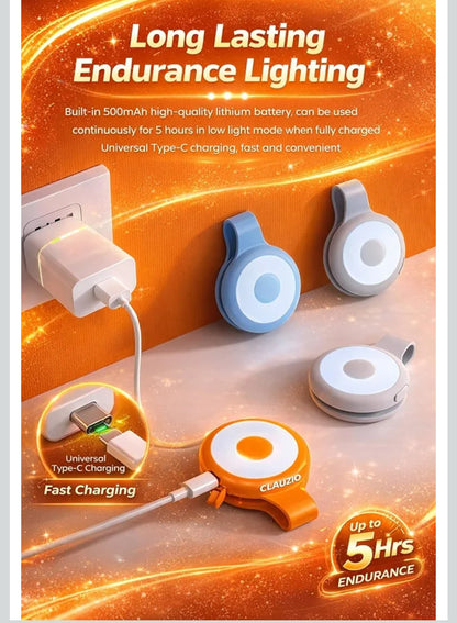 CLAZUIO Magnetic LED Selfie Light with Mag-Safe Compatibility, Portable LED Ring Light Included Adhesive Ring for iPhone 17pro Ideal for Selfies, Photography,Zoom & Video Calls (Black)