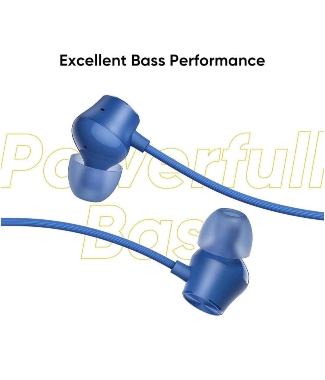 MFI 100 C Wired Headphones Earphones with Type-C Jack, in-Line Microphone, in Ear, 10Mm Drivers, Signature Sound, Integrated Controls & Multi-Os Compatibility (Black) (CZ 199 Blue)