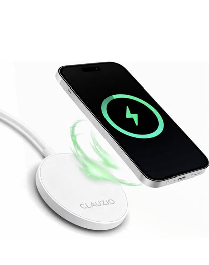 15W Qi2 Fast Wireless Charger with Magnetic Compatibility | Includes Magnet Ring for Non-Magnetic Phones | Universal Qi Charging for iPhone & Android | Sleek Compact Design