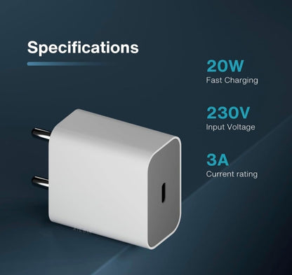 20W Type C Adapter [MFi Certified,2 Yrs Warranty] Compatible for iPhone 17 Air/17 Pro & Pro Max/iPhone 16/16e/16 Plus/16 Pro & Pro Max,15/14/13/12/11 Series with PD Fast Charging Adaptor (1)