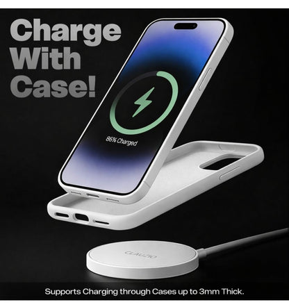 15W Qi2 Fast Wireless Charger with Magnetic Compatibility | Includes Magnet Ring for Non-Magnetic Phones | Universal Qi Charging for iPhone & Android | Sleek Compact Design